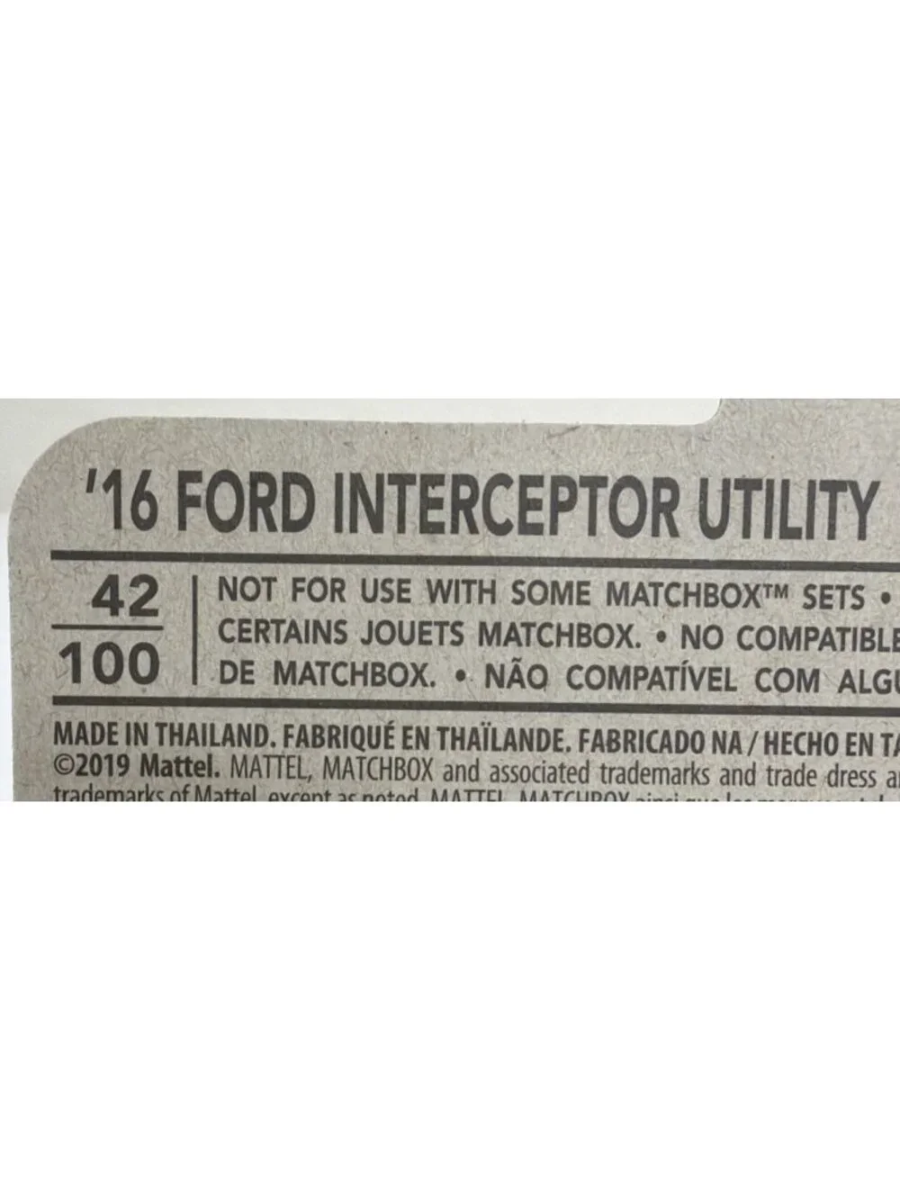 Matchbox Red '16 Ford Interceptor Utility MBX Rescue 2019